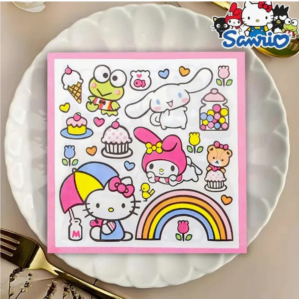 Sanrio Hello Kitty Pink and White Paper Luncheon Napkins, 20ct